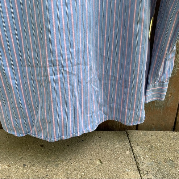 POLO RALPH LAUREN Men’s Blue Pink Stripe Button Down Long Sleeve Shirt 17.5 44 - Picture 11 of 12